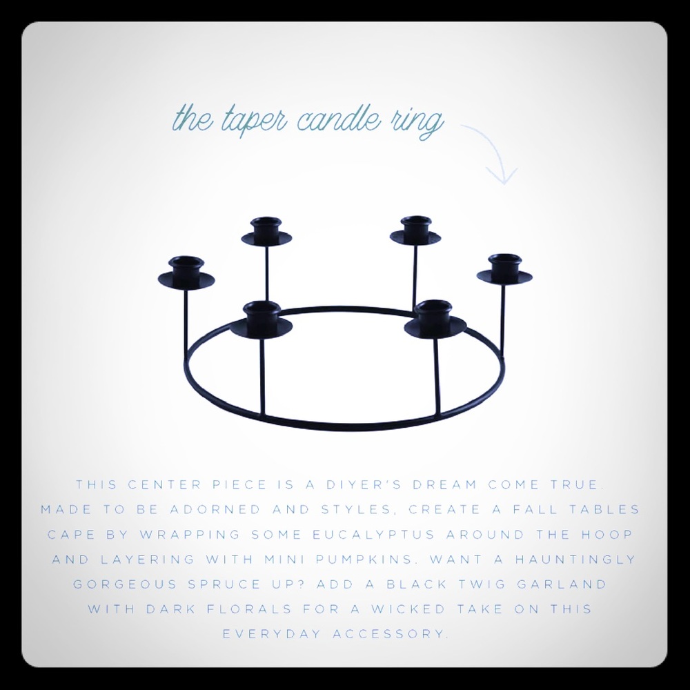 Black metal 6 Candle Ring, Decocrated